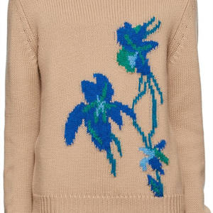 कनिटवियर कस्टम डिजाइन लोगो लुभावनी उच्च गुणवत्ता वाली कंट्रास्ट जैक्वार्ड लेटर ब्रश मोटे अल्पा ऊन पल्लोवर स्वेटर - Product Image 4