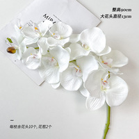 Tiges d'orchidées en soie réalistes de grande taille de 90 cm, cymbidium, fleurs rouges foncées, violettes, blanches, artificielles modernes, toucher réel