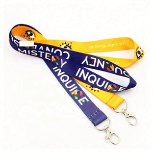 Promotional Custom Sublimation Printing <b>Polyester</b> <b>Lanyard</b> Cute Anime Logo on Plain Nylon Satin Woven Neck Strap Pink Blank Cute - Product Image 6