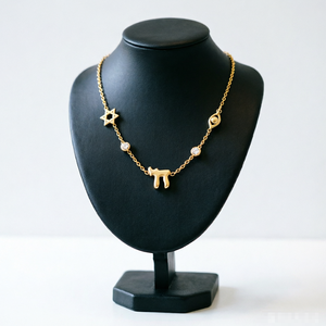Collier avec pendentif en hébreu, acier inoxydable 316L, imperméable, hypoallergénique, pendentif Alef <span class=keywords><strong>Bet</strong></span> - Product Image 3