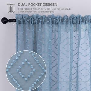 Rideaux de fenêtre isolants ignifuges géométriques modernes en voile à pompons pour <span class=keywords><strong>chambre</strong></span> d'enfants et salon, toutes saisons - Product Image 5