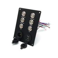 Panneau de commande 6 interrupteurs 12V/24V avec double USB et prise secteur, boîtier de contrôle de circuit universel pour bateau, camping-car, moto, camion