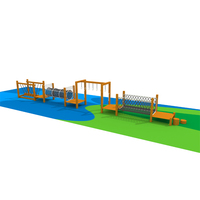 Structure d'escalade en bois d'extérieur pour aire de jeux pour enfants, équipement d'entraînement sensoriel et poutre d'équilibre, ensemble de fitness préscolaire durable