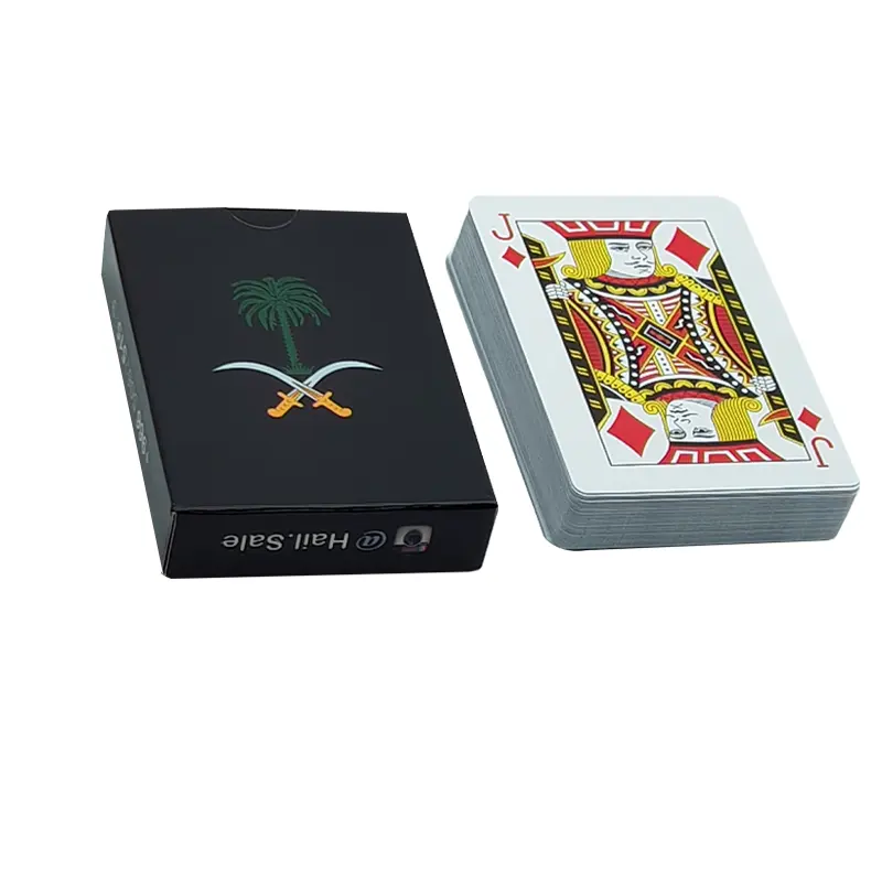 Kostenloses Muster individueller Druck Design UND LOGO hochwertiges wasserdichtes Plastik-Poker-Spielkarten-Deck