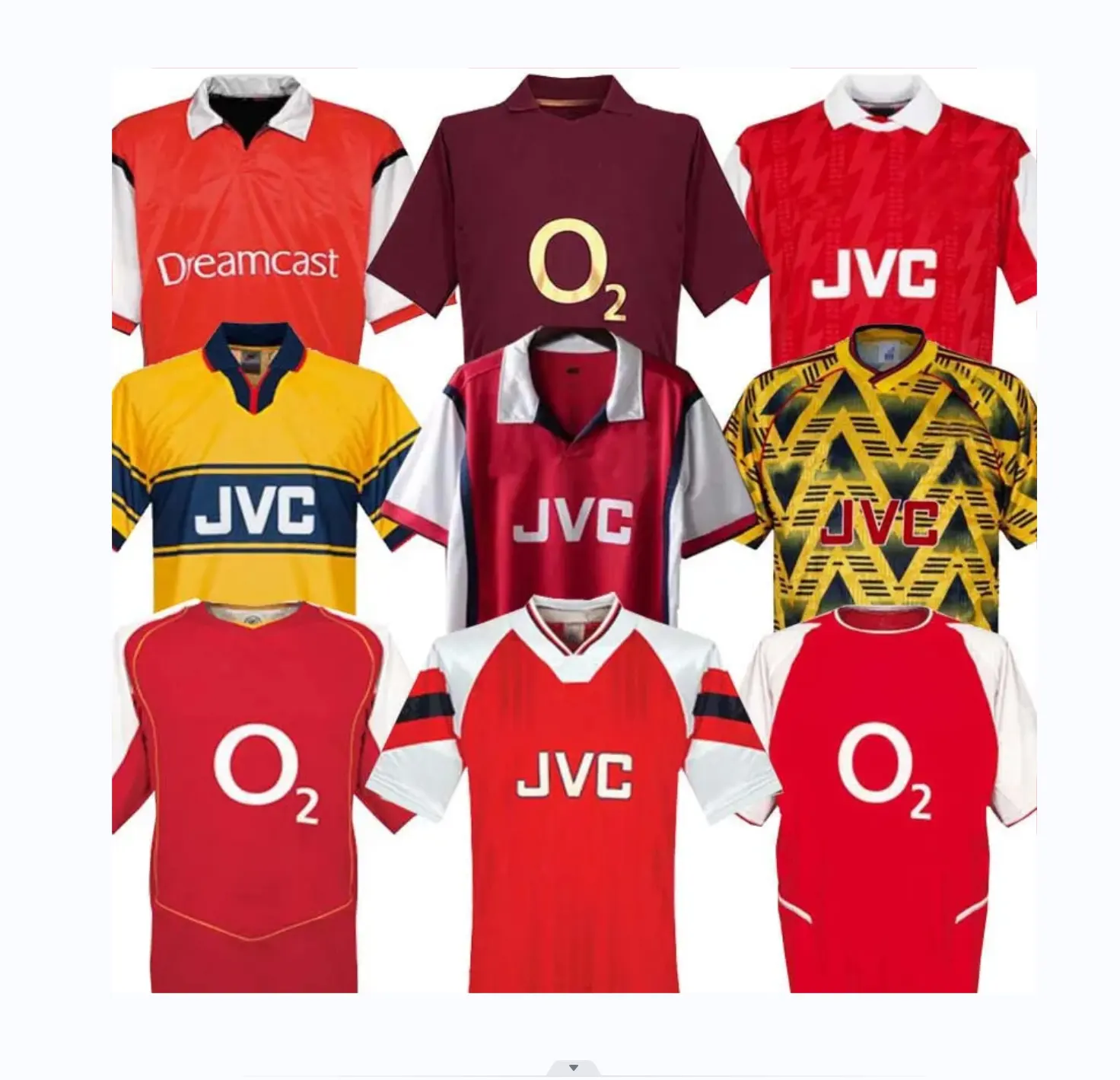 TOP FOOTBALL SHIRT ArsenallsサッカージャージーPIRES HENRY REYES Retro JERSEY BERGKAMPADAMS Long sle