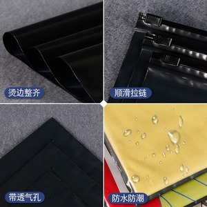 Túi Ziplock hai màu đen với nhựa trong suốt có thể in logo dây kéo màu đen cho bao bì quần áo đặt hàng tối thiểu 100 chiếc - Product Image 3