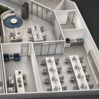 Service de design d'intérieur de bureau, plan d'aménagement d'espace de travail commercial, rendu 3D pour les sièges sociaux d'entreprises, bureau personnalisé pour projets commerciaux