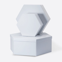 Boîte-cadeau de fleur en carton ondulé de stratification mate gaufrée de qualité supérieure Boîtes rigides en forme d'hexagone fabriquées à partir de matériaux recyclés
