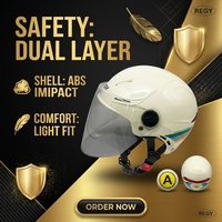 Casque de moto ABS demi-face, casque de vélo à visière ouverte, casque de cyclisme adulte à libération rapide
