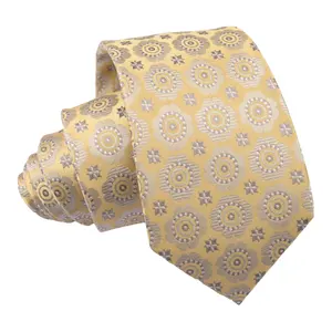 Custom Designs Geometric Floral Patterns Ties Jacquard Silk 7 Fold Neckties