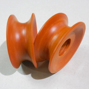 Poulie en bakélite rouge avec bagues pour application de guidage de fils - Product Image 5