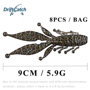 DriftCatch 8pcs/Bag 9cm 5.9g Crawfish Soft Lure 6-Color Glitter Bait Multi-Rig Compatibility (Shaky Head/Neko/Down Shot) Marlin - Product Image 6