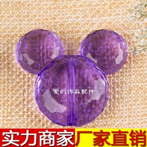 Cuentas acrílicas con cabeza de Mickey Mouse, 38x35mm, agujero de 3mm, para manualidades y fabricación de joyería DIY - Product Image 2