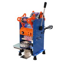 Machine à sceller le thé paquet jaune, petite tasse à jus en plastique jetable manuel, yaourt rotative, bulle de thé