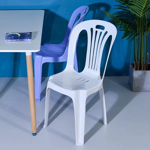 Açık gece pazarları için ucuz hafif taşınabilir beyaz istiflenebilir plastik yemek sandalyesi barbekü gıda tezgahları parkı kolsuz - Product Image 6