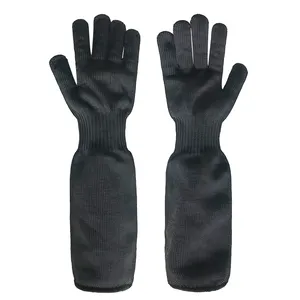 Polyester Staaldraad Snijbestendige Lange Manchet Handschoenen 48Cm 7 Gauge Niveau 5 Bescherming Safty Werken Keuken Handschoenen