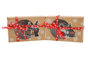 Kotak Kertas Kue Natal Kotak Hadiah Donat Kotak Kertas Toko Roti dengan Jendela Transparan dengan Pita Natal untuk Hadiah - Product Image 4