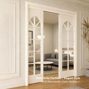 Puerta Corredera <span class=keywords><strong>de</strong></span> Madera Maciza Francesa con Diseño Colgante <span class=keywords><strong>de</strong></span> Vidrio, Separador <span class=keywords><strong>de</strong></span> Ambientes para Cocina, Sala <span class=keywords><strong>de</strong></span> Estar, Dormitorio, <span class=keywords><strong>Interior</strong></span> <span class=keywords><strong>de</strong></span> Apartamento - Product Image 1