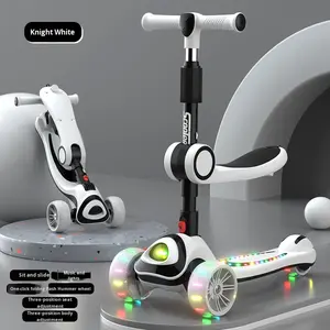 Children's <strong>Electric</strong> Three-Wheel <strong>Scooter</strong> for Ages 1-8 Boys Girls 3-in-1 Ride-<strong>On</strong> Toy Car with Sensor Adjustable Height &amp; Foldable - Product Image 6