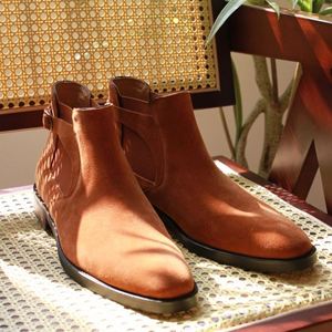 Summer <b>Spring</b> New British Retro Square Toe Patchwork Lace-Up Anti-Slip Lightweight Breathable Office & Career <b>Boots</b> - Product Image 3