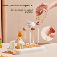 Rak Pengering Botol Bayi, Rak Pengering Cangkir yang Dapat Dilepas dengan Baki Tetesan yang Dapat Dilepas, Organizer Meja untuk Dot dan Sikat