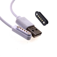 RTLECS-montaje en Panel de carga de potencia, macho y hembra, 2,5mm, transferencia de datos, 4 pines, cable de carga magnético USB, Conector de Pin Pogo