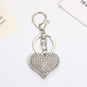 3d Full Diamond Crystal Love <b>Heart</b> <b>Shape</b> Keychain Red Gold Black Metal Peach <b>Handbag</b> Bag Purse Charm Pendant Key Chain Keyring - Product Image 3