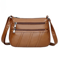 Borsa a tracolla da donna di moda in pelle PU borse a tracolla a tracolla a tracolla solide semplici borsa da donna Multi-tasca da donna