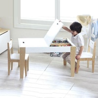 Meubles d'activités pour enfants modernes, table et chaises de jeu et d'étude multifonctionnelles en bois pour enfants avec tableau noir et tableau blanc