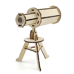 Kit de telescopio de madera para niños, modelo educativo de ciencia, juguete STEM de 7 a 9 años, operación manual, diseño de forma geométrica - Product Image 2