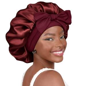 Bonnet de cheveux en satin large, bonnet de sommeil en soie pour femmes, enveloppement doux pour cheveux bouclés et naturels - Product Image 4