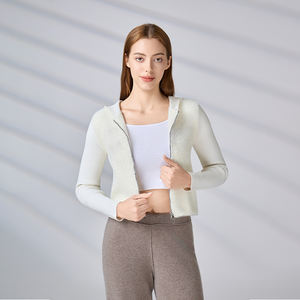 Sudadera con capucha de punto personalizada para invierno, con estampado de letras, estilo streetwear, con cremallera, tipo cárdigan para mujer - Product Image 4