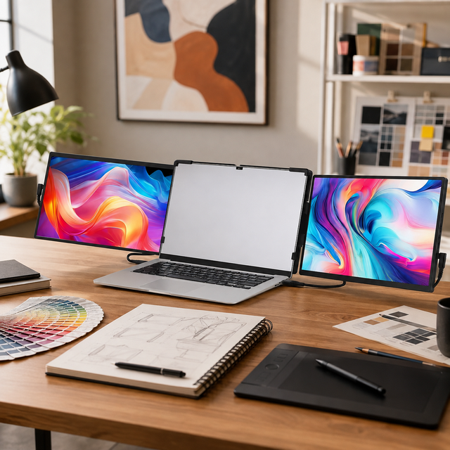 Laptop Monitor Extender Dual Screen 1920x1200 IPS Laptop Screen Extender USB-C Mini HDMI for Business Travel