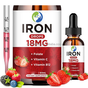 Etiqueta privada Suplementos de hierro Gota 60ml Hierro Líquido oral Gotas de hierro para mujeres - Product Image 1