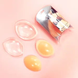 Abalone Shape Transparent Lift Soft Wholesale Swimwear Removable Liquid Gel Breast Enhancer Silicone Push Up Insert Bra Pads