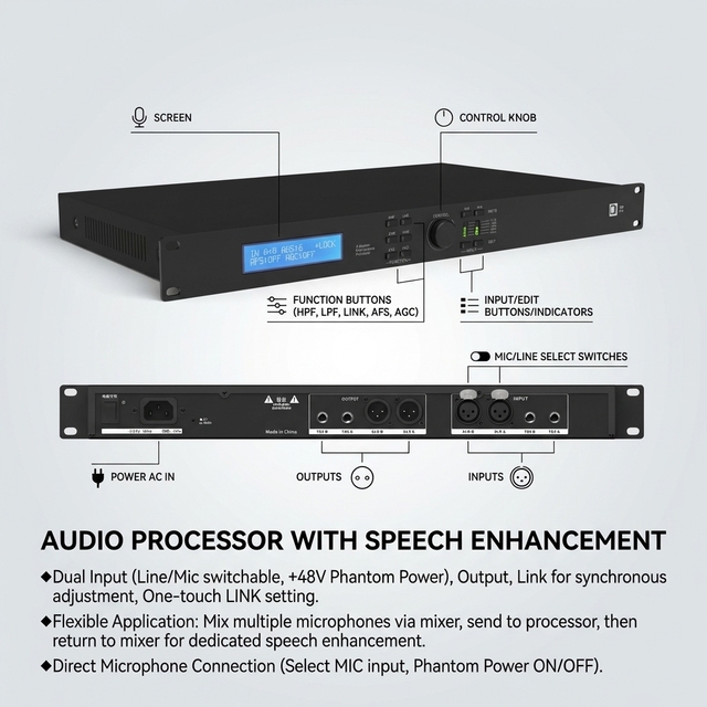 DJ Digital Audio Controller & Console Mixer with Bluetooth LED Display Metal Construction-16-Channel Surround Sound