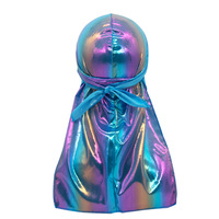 Durags Scintillants et Soyeux Unisexe à Longue Queue, Chapeau de Pirate, Bandana, Turban, Couvre-chef Dégradé Réfléchissant Premium