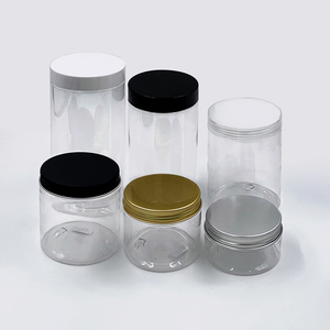 Bocaux à cornichons transparents multi-tailles personnalisés <span class=keywords><strong>de</strong></span> 1 oz, 2 oz, 30 g, 60 g, 100 g, 200 g, en plastique <span class=keywords><strong>de</strong></span> qualité alimentaire avec couvercles noirs - Product Image 4