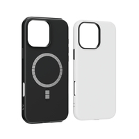 Coque de téléphone magnétique FONLYU 2-en-1 avec film de protection arrière, étui 3D double couche à sublimation vierge pour iPhone 18 17 16 15 Pro Max