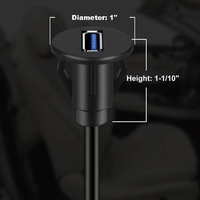 USB 3.0 Stecker auf Buchse AUX Einbau-Verlängerungskabel für Auto LKW Boot Motorrad Armaturenbrett 1M Wasserdichtes Kabel