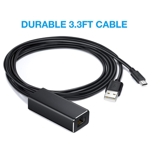 อะแดปเตอร์อีเทอร์เน็ตUSB 2.0เป็น<span class=keywords><strong>RJ45</strong></span>การ์ดเครือข่ายMicro USBสำหรับGoogle <span class=keywords><strong>Chromecast</strong></span> 2 Ultra Audio TV Stick <span class=keywords><strong>Chromecast</strong></span> 1 - Product Image 5