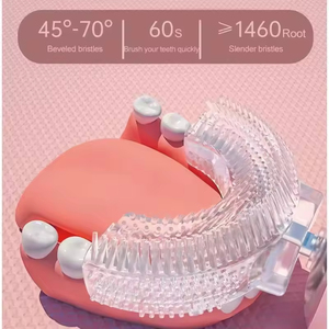 Brosse à dents électrique sonique en forme de U, LED, poils doux, rechargeable par USB, 360°, portable, automatique, pour enfants - Product Image 6