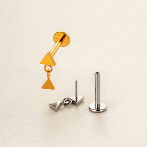 WT F36 Titanio 16G Labret Sin Rosca Minimalista Estrella Luna Corazón Geométrico Pendiente de Cartílago Fabricante Piercing Corporal Helix - Product Image 2