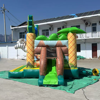 Parc de safari commercial prix d'usine Style Animal vert thème château plein d'entrain maison de rebond pour enfants videur gonflable