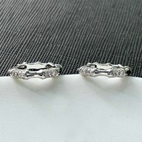 2025 mode 925 bijoux en argent nouveau modèle boucles d'oreilles bambou Huggie Zircon boucles d'oreilles pour les femmes