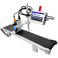Printer Label Inkjet Thermal Industri dengan Mini Conveyor Resolusi 600dpi Kondisi Baru untuk Pencetakan Kulit dan Kartu