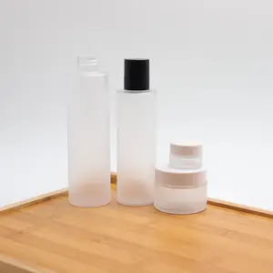 Conjunto de cosméticos de plástico com cilindro, garrafa para cuidados com a pele de animal de estimação, com tonel vazio