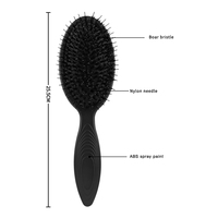 Brosse à cheveux professionnelle personnalisée démêlante en fer, à poils de sanglier, de forme ovale, pour extensions de cheveux, perruques, usage domestique et en salon