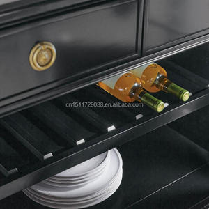 <span class=keywords><strong>Credenza</strong></span> Classica di Lusso <span class=keywords><strong>Nera</strong></span> con Piano in Marmo, Mobile Buffet per Sala da Pranzo e Casa - Product Image 4