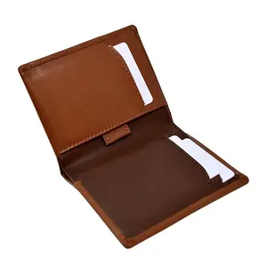 Custom Italian cowhide leather nice leather front pocket wallets slim card holder wallets with pull tab